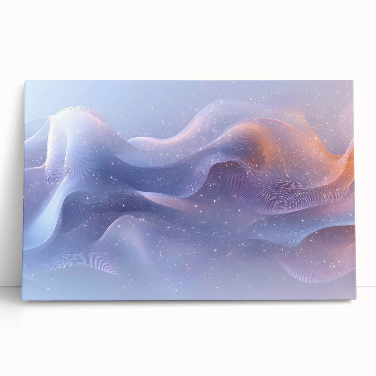 Modern Fluid Art Prints – Celestial Blue, Lilac & Peach Wall Decor