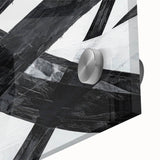 Black and White Abstract Wall Art - Bold Geometric Brushstroke Canvas