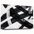 Black and White Abstract Wall Art - Bold Geometric Brushstroke Canvas