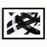 Black and White Abstract Wall Art - Bold Geometric Brushstroke Canvas