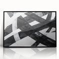 Black and White Abstract Wall Art - Bold Geometric Brushstroke Canvas