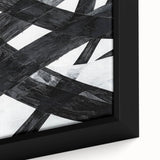 Black and White Abstract Wall Art - Bold Geometric Brushstroke Canvas