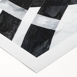 Black and White Abstract Wall Art - Bold Geometric Brushstroke Canvas