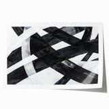 Black and White Abstract Wall Art - Bold Geometric Brushstroke Canvas