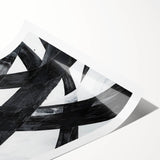 Black and White Abstract Wall Art - Bold Geometric Brushstroke Canvas