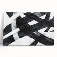 Black and White Abstract Wall Art - Bold Geometric Brushstroke Canvas