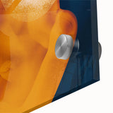 High Contrast Abstract Paintings – Golden Glow on Deep Blue