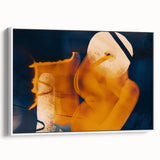 High Contrast Abstract Paintings – Golden Glow on Deep Blue