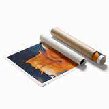 High Contrast Abstract Paintings – Golden Glow on Deep Blue