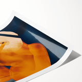 High Contrast Abstract Paintings – Golden Glow on Deep Blue