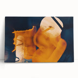 High Contrast Abstract Paintings – Golden Glow on Deep Blue