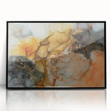 Premium Abstract Canvas Prints – Gold, Blue & Burnt Orange Art