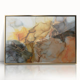 Premium Abstract Canvas Prints – Gold, Blue & Burnt Orange Art