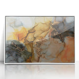 Premium Abstract Canvas Prints – Gold, Blue & Burnt Orange Art