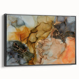Premium Abstract Canvas Prints – Gold, Blue & Burnt Orange Art