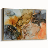 Premium Abstract Canvas Prints – Gold, Blue & Burnt Orange Art