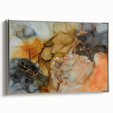 Premium Abstract Canvas Prints – Gold, Blue & Burnt Orange Art