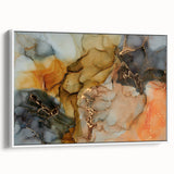 Premium Abstract Canvas Prints – Gold, Blue & Burnt Orange Art