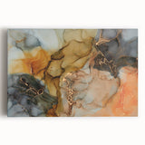 Premium Abstract Canvas Prints – Gold, Blue & Burnt Orange Art