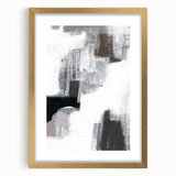 Earthen Harmony Abstracts – Black, White & Gray Modern Wall Art Print