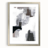 Earthen Harmony Abstracts – Black, White & Gray Modern Wall Art Print
