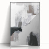 Earthen Harmony Abstracts – Black, White & Gray Modern Wall Art Print