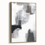 Earthen Harmony Abstracts – Black, White & Gray Modern Wall Art Print