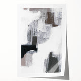 Earthen Harmony Abstracts – Black, White & Gray Modern Wall Art Print