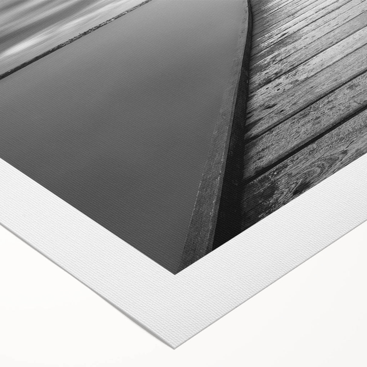 Serene Pier and Solitary House – Minimalist Black & White Wall Art
