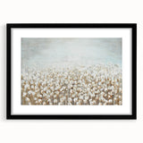Contemporary Minimalist Nature Art – Cotton Field in Soft Haze