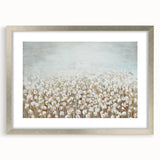 Contemporary Minimalist Nature Art – Cotton Field in Soft Haze