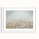 Contemporary Minimalist Nature Art – Cotton Field in Soft Haze