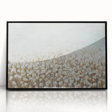 Contemporary Minimalist Nature Art – Cotton Field in Soft Haze