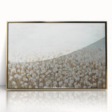 Contemporary Minimalist Nature Art – Cotton Field in Soft Haze
