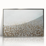 Contemporary Minimalist Nature Art – Cotton Field in Soft Haze