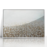 Contemporary Minimalist Nature Art – Cotton Field in Soft Haze