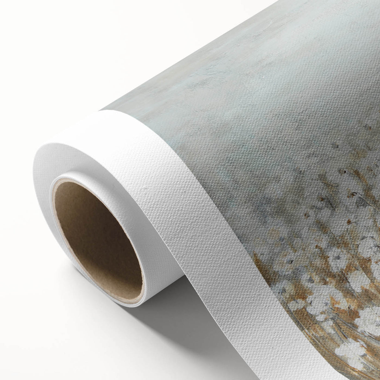 Contemporary Minimalist Nature Art – Cotton Field in Soft Haze