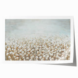 Contemporary Minimalist Nature Art – Cotton Field in Soft Haze