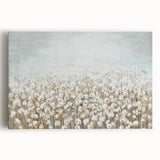 Contemporary Minimalist Nature Art – Cotton Field in Soft Haze