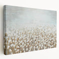 Contemporary Minimalist Nature Art – Cotton Field in Soft Haze