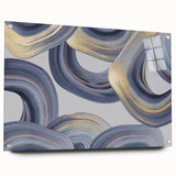 Modern Art Prints - Gray Blue and Gold Abstract Wall Decor