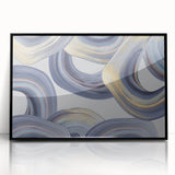 Modern Art Prints - Gray Blue and Gold Abstract Wall Decor