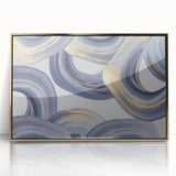 Modern Art Prints - Gray Blue and Gold Abstract Wall Decor