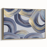 Modern Art Prints - Gray Blue and Gold Abstract Wall Decor