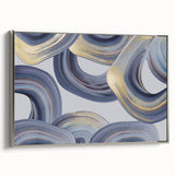 Modern Art Prints - Gray Blue and Gold Abstract Wall Decor