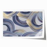 Modern Art Prints - Gray Blue and Gold Abstract Wall Decor