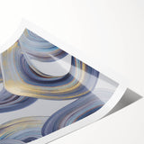Modern Art Prints - Gray Blue and Gold Abstract Wall Decor