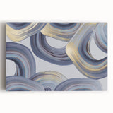 Modern Art Prints - Gray Blue and Gold Abstract Wall Decor