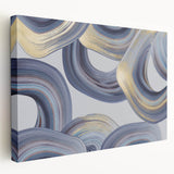 Modern Art Prints - Gray Blue and Gold Abstract Wall Decor