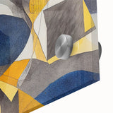 Modern Abstract Painting – Luxurious Gold & Navy Blue Geometric Art